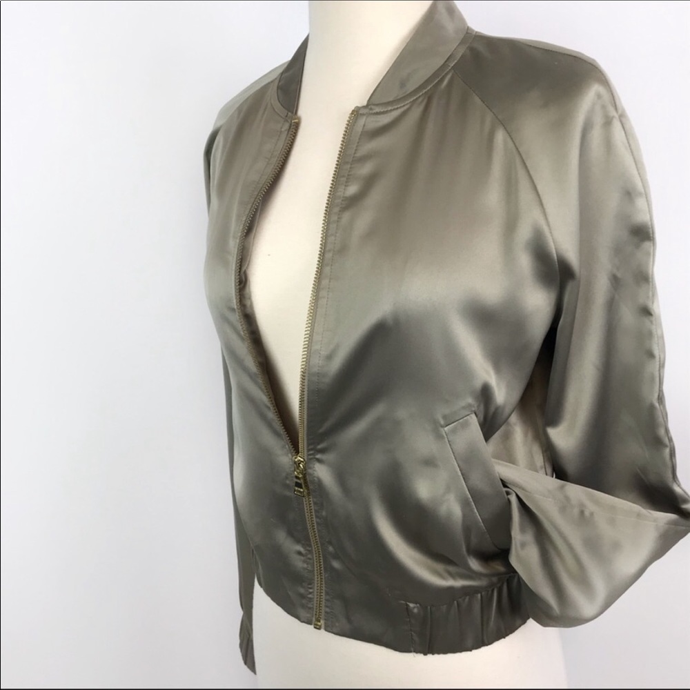 Express Green Thin Bomber Jacket - image 2